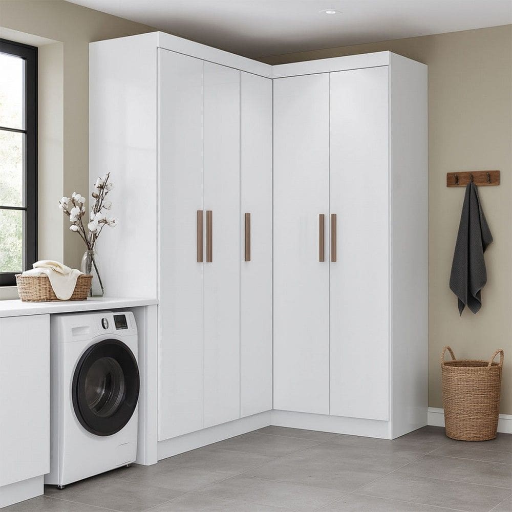 Armário Multiuso Modulado Andes 5 Portas 12 Prateleiras Branco - Pnr Móveis