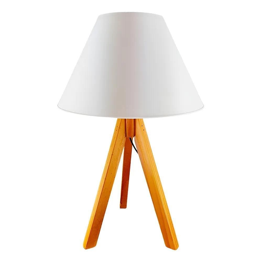 Abajur Tripé Madeira Pequeno Decoração Perfeita Cas Cerejeir