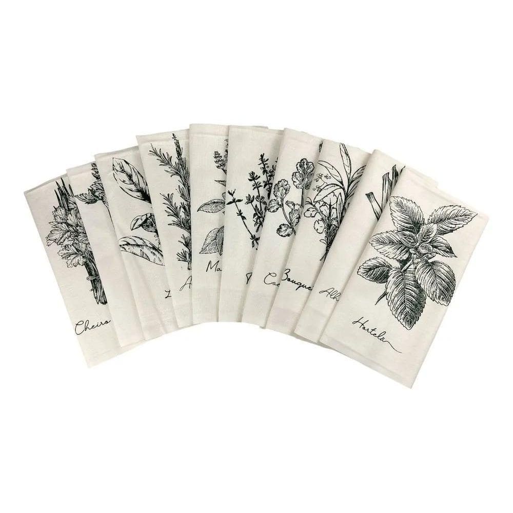 10X Kit 5 Panos De Prato Crú Extra Rústico Coleção Temperos