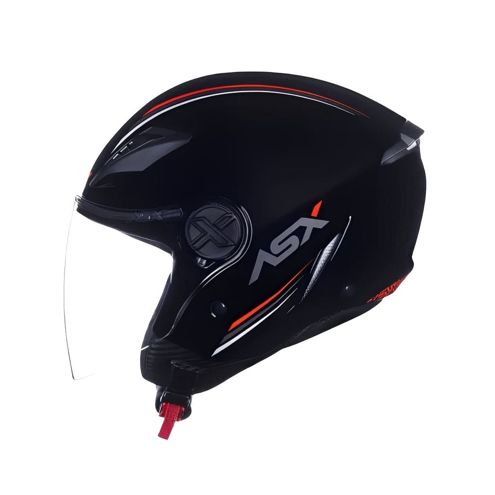 Capacete Asx City Air Solid Preto Brilho Aberto