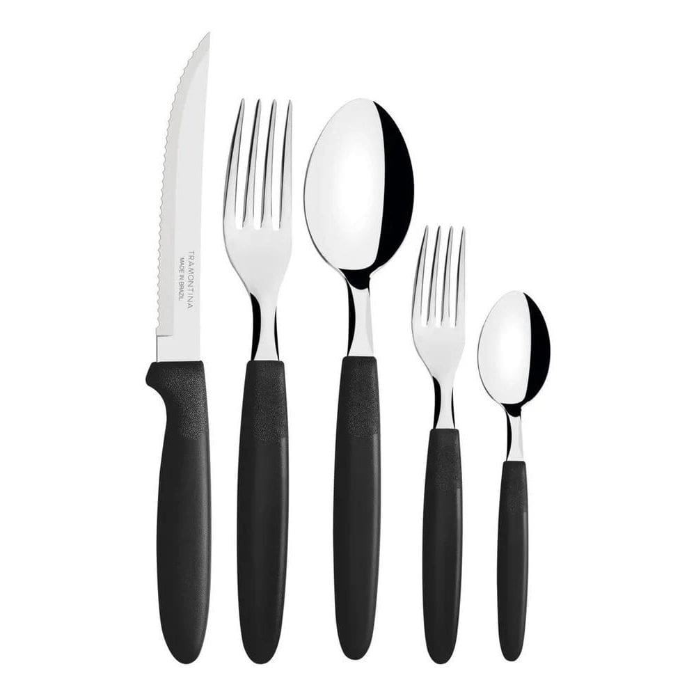 2X Faqueiro Talheres Inox Ipanema Preto 30 Peças Tramontina