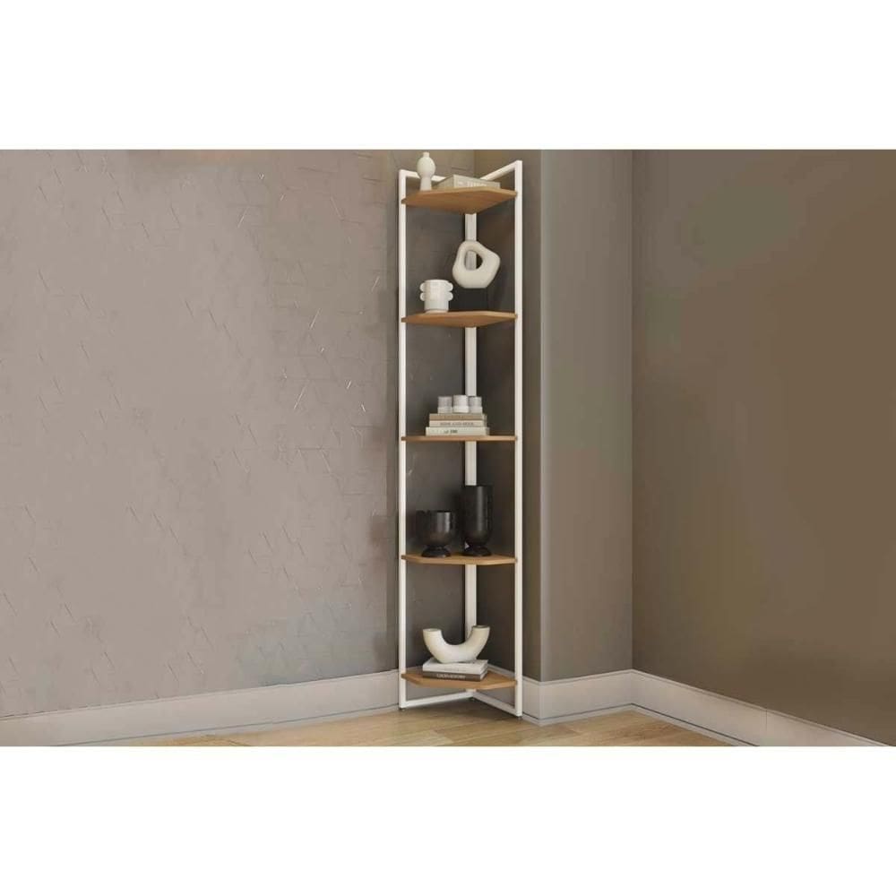 Prateleira Decorativa Sala Estar Industrial Li022 Canela-branco - Kappesberg