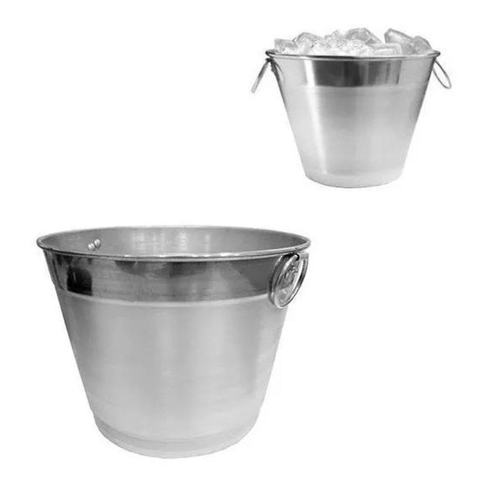 Balde De Gelo E Cerveja 7 Litros Alumínio Puro Reforçado Cor