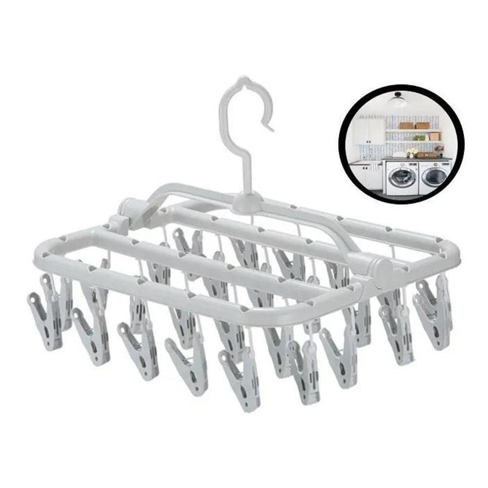 10X Varal De Roupa Íntima 26 Prendedores - Calcinha, Meia,