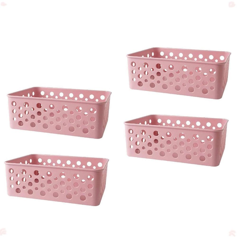 Kit 4 Cesto Organizador Multiuso P 19X13,8X6,5Cm Rose