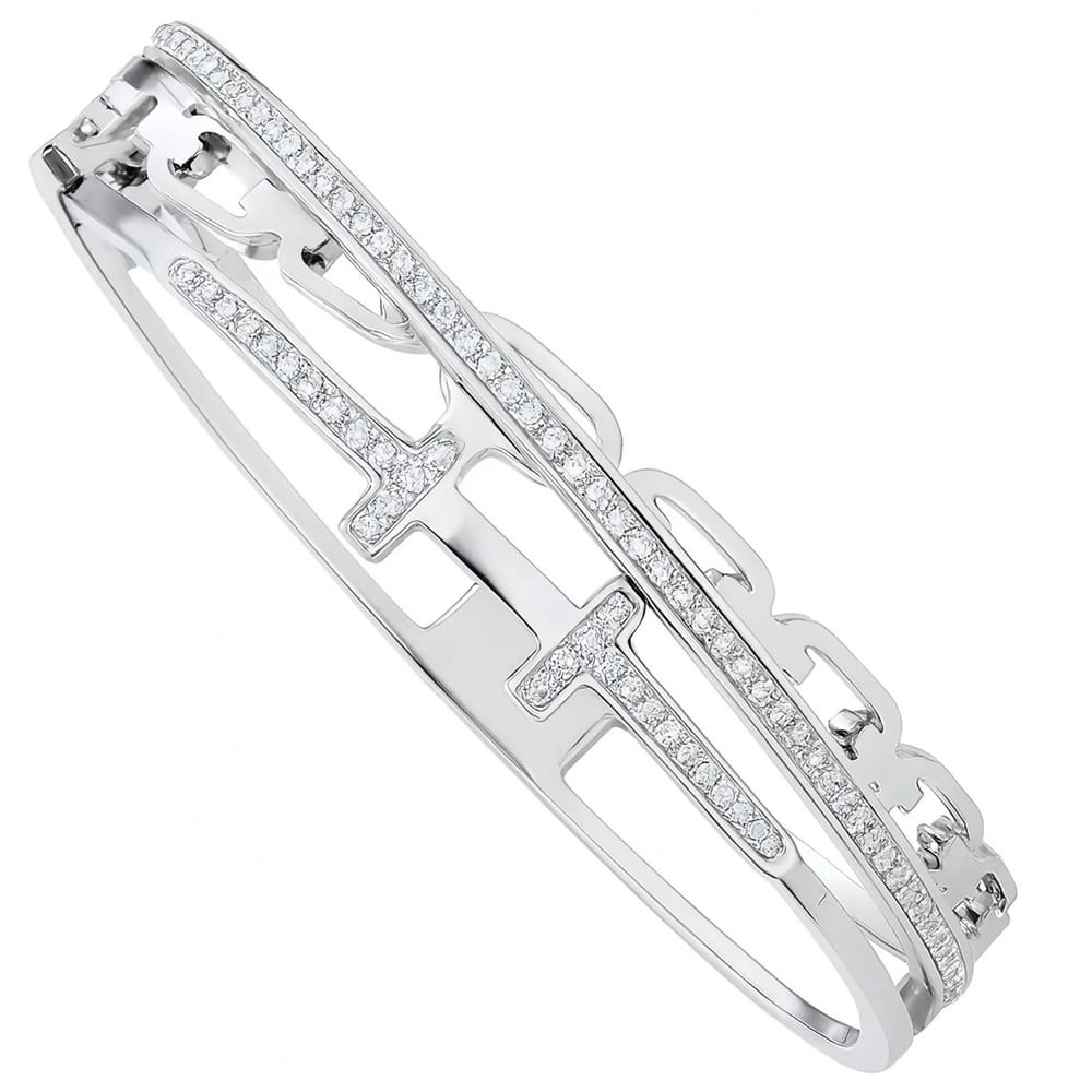 Pulseira Feminina Tauris Zircônia Minimalista Em Aço Inox