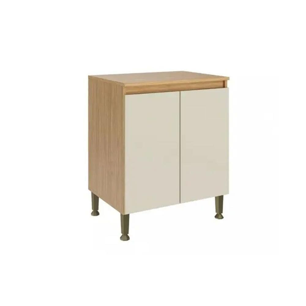 Gabinete De Cozinha Modulado C- Tampo Rebeca C- 2 Portas 80cm -off White - Movelbento