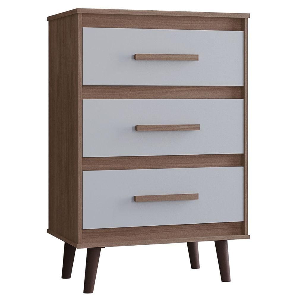 Cômoda Mila 3 Gavetas Savana Off White Moblis