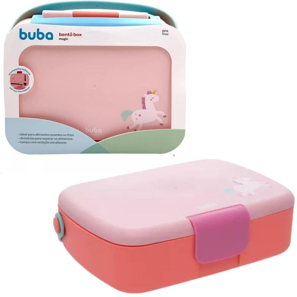 Bento Box Magic Com Divisória Unicórnio - 19729 Buba