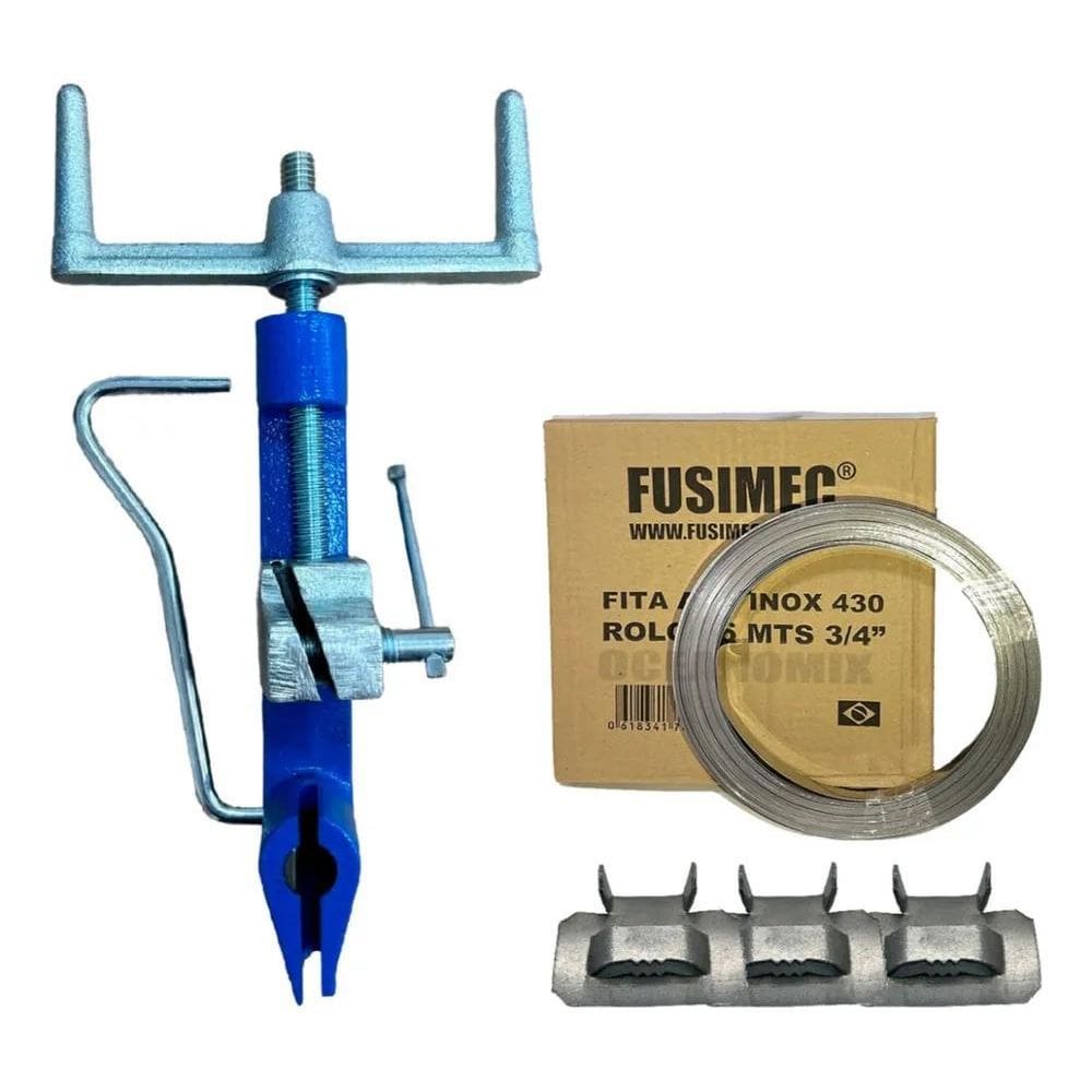 Kit Fusimec Cintar Poste + Rolo 25M Fita 3/4 + Fechos 3/4