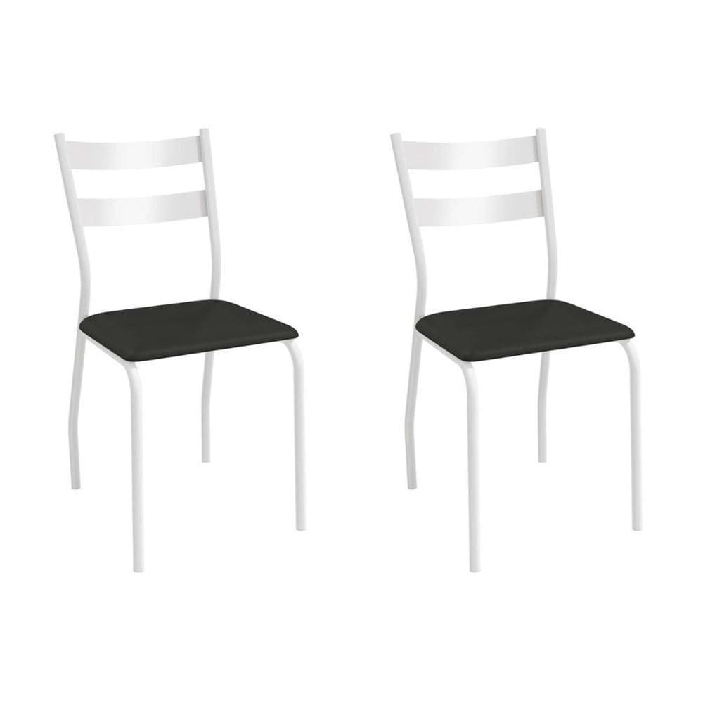 Cadeira Sala De Jantar Bali 2c141br Aço Kit 2 Un Branco-ano Preto - Kappesberg