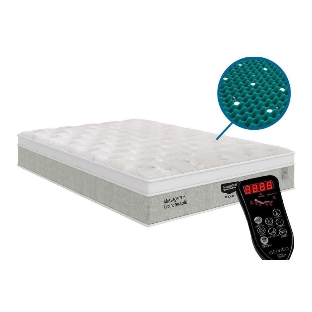 Colchão Queen C- Vibro Massagem Ensacadas Massageant Euro Pillow (158x198x32) - Plumatex