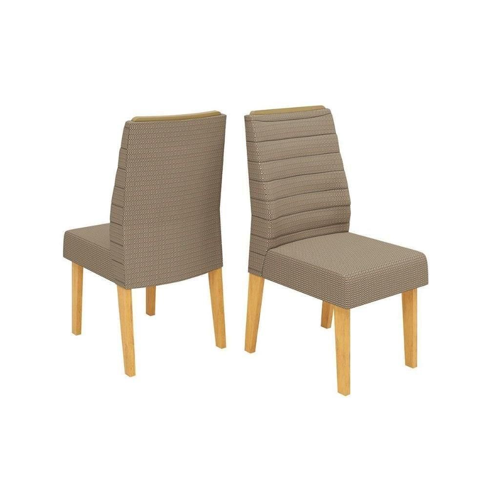 Kit 2 Cadeiras Sala Jantar Ondina 2 Un Cedro-linho Bege - Dj Móveis