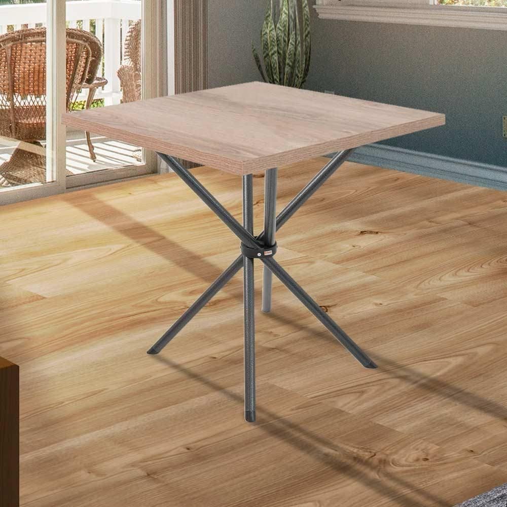 Mesa De Jantar 75x75 Cm Quadrada Resistente E Moderna Preto E Carvalho