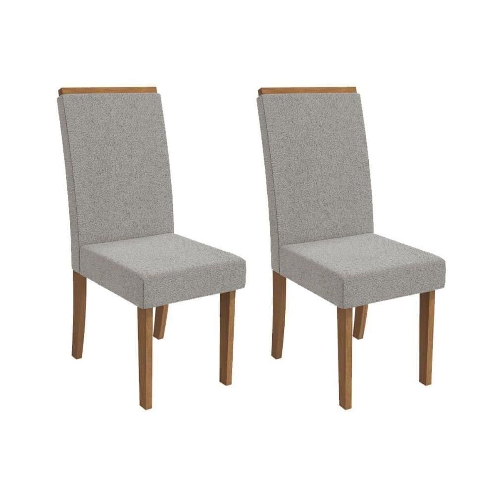 Kit 2 Cadeiras De Cozinha íris 2cad142 Madeirado 2 Un Canela-boucle Cinza - Kappesberg