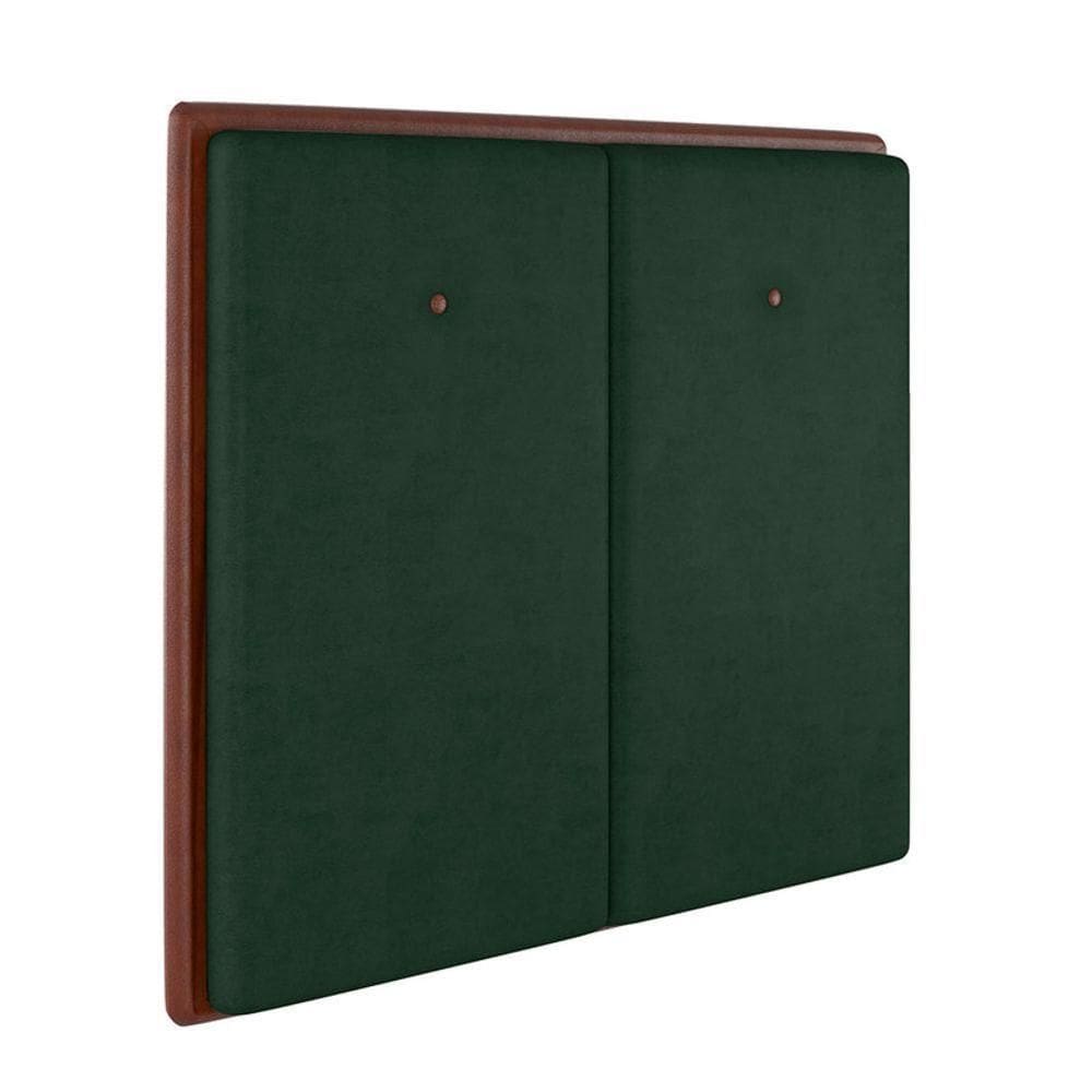 Cabeceira Estofada Casal 140 Cm Coral Veludo Verde