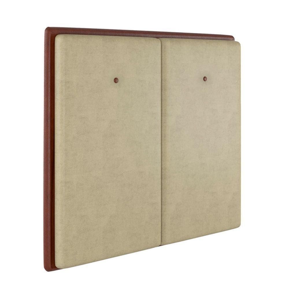 Cabeceira Estofada King 195 Cm Coral Veludo Bege