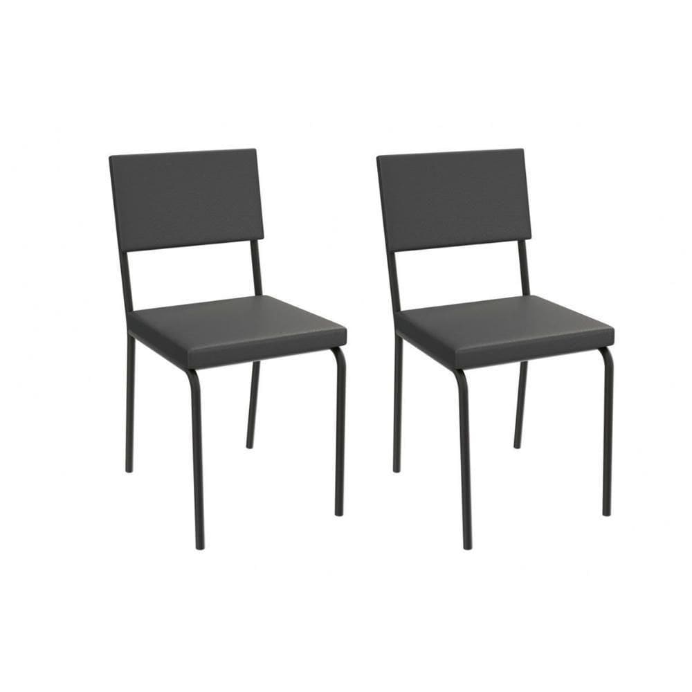 Kit 2 Cadeiras Sala Jantar Zaria 2c128prf Aço 2 Un Preto-ano Preto - Kappesberg