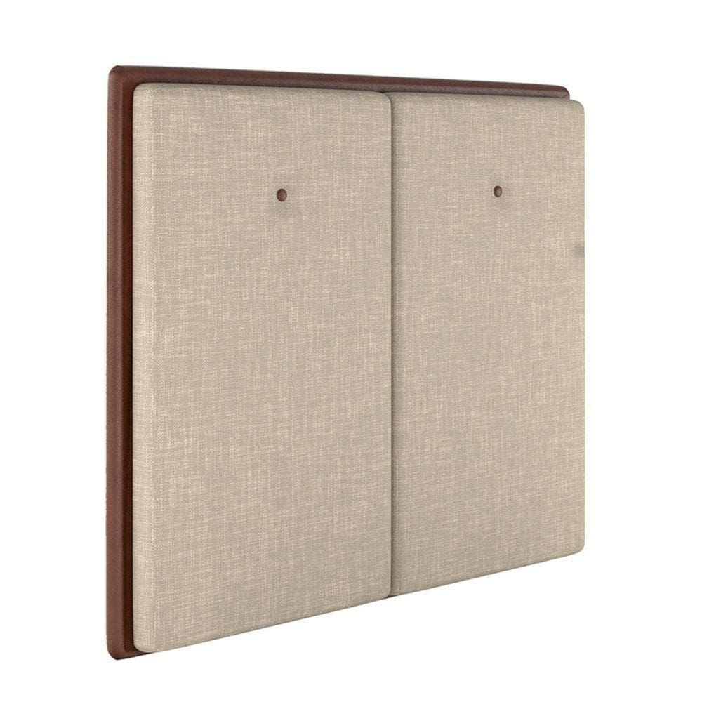 Cabeceira Estofada Queen 160 Cm Coral Linho Bege