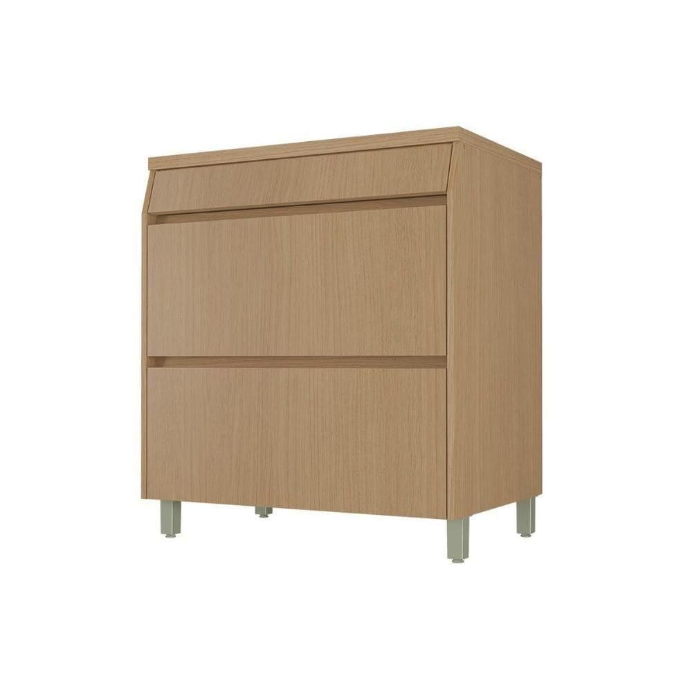 Gabinete De Cozinha Modulado C- Tampo Simone Mendes C- 1 Porta E 1 Gaveta 80cm Carvalho-greice - Nesher