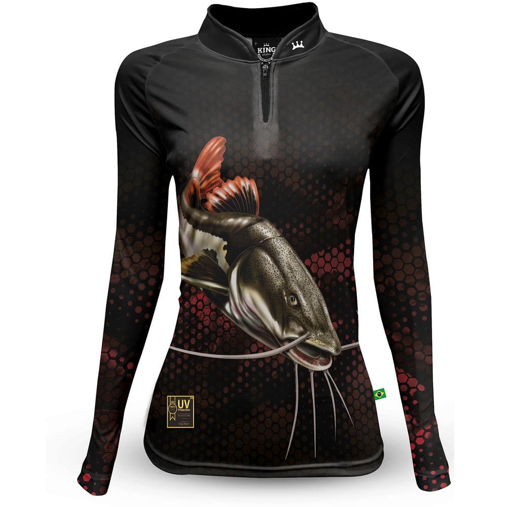 Camiseta de Pesca Feminina King Brasil Proteção Solar UV 50+ (KFF653N)