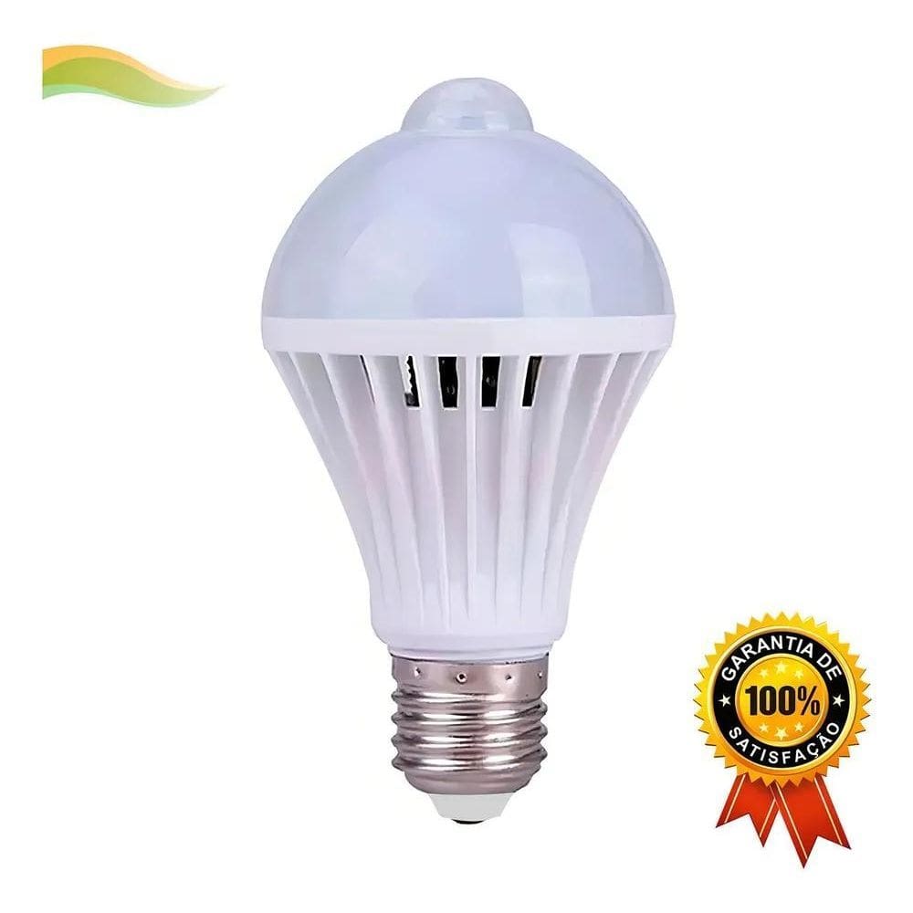 Lâmpada Led Sensor De Movimento Branco Frio 12W