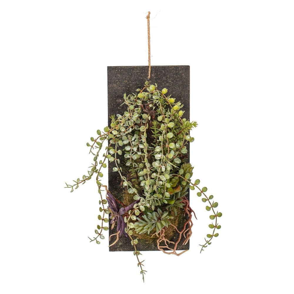 Planta artificial Vickerman Everyday 64cm misturada em placa de madeira