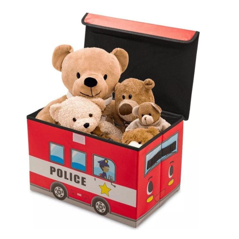 Baú Infantil Caixa Organizadora Brinquedos Urso Livro Roupa Multiuso ônibus Puff Porta Treco