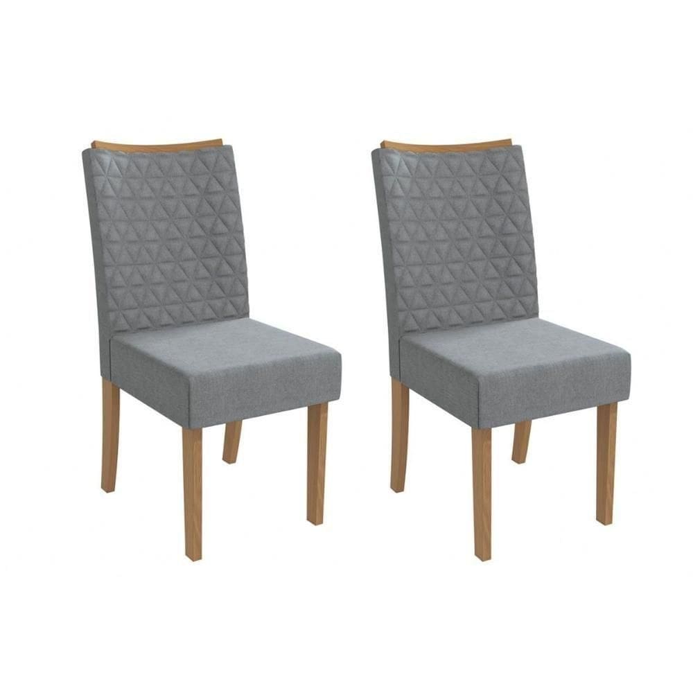 Kit 2 Cadeiras Sala Jantar Rosa 2cad129 Madeirado 2 Un Canela-linho Grafite - Kappesberg