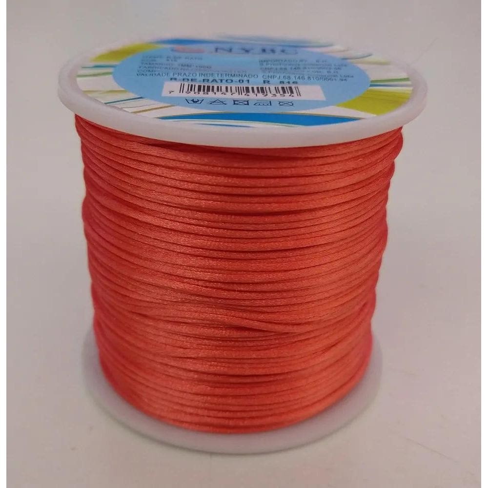 Cordão Fio Cetim Seda Rabo Rato Rolo 100 Metros 1 M Salmão 8