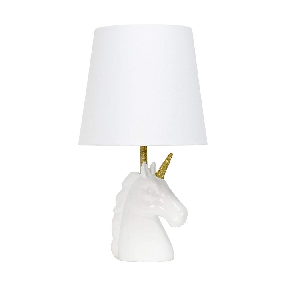 Lâmpada Simple Designs LT1078-WHT Ouro branco com glitter unicórnio