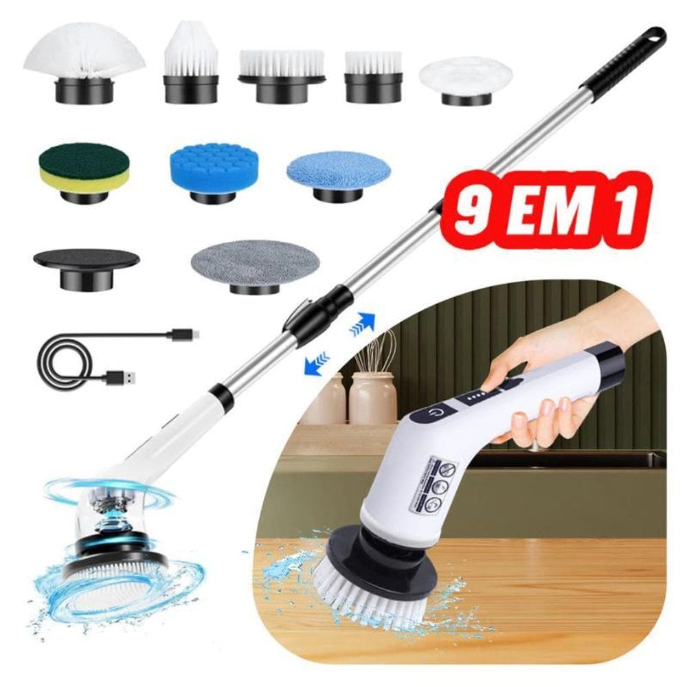 Escova Limpeza 9Em 1 Ajustável Ferramenta Recarregável