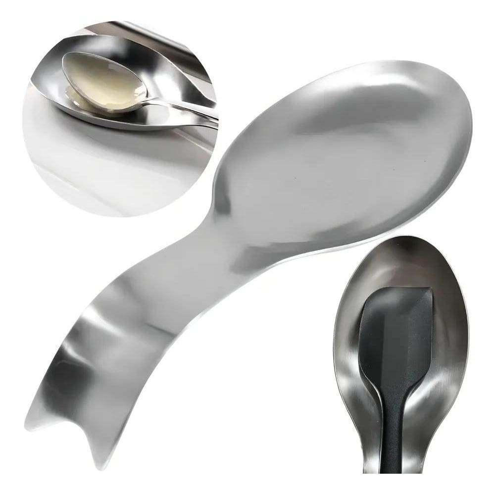 Clink Descanso Apoio Colher Talher Aço Inox Longo 26X9,5 Cm