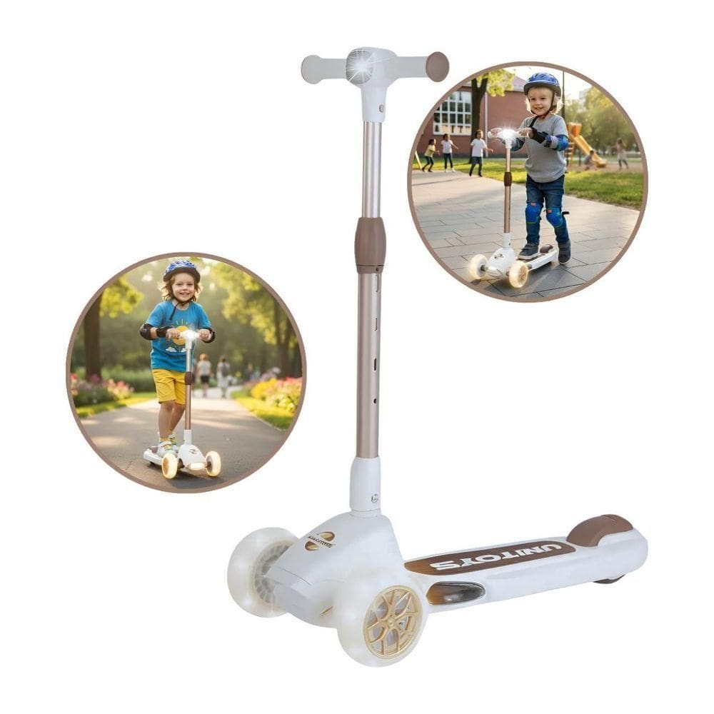 Patinete Super Leds 3 Rodas Branco