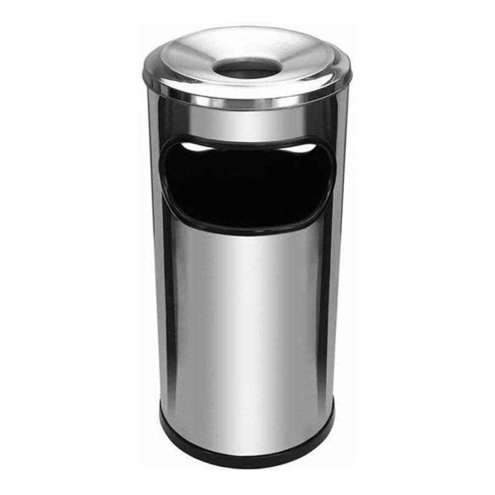 Cinzeiro Lixeira Em Aço Inox Com Aro Em Aluminio 22L