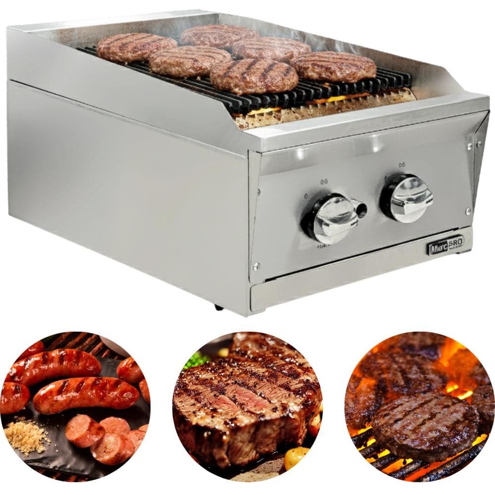 Chapa Char Broiler 3 Queimadores 40x50 Inox Grelha Argentina A Gás GLP MarcPro Marchesoni