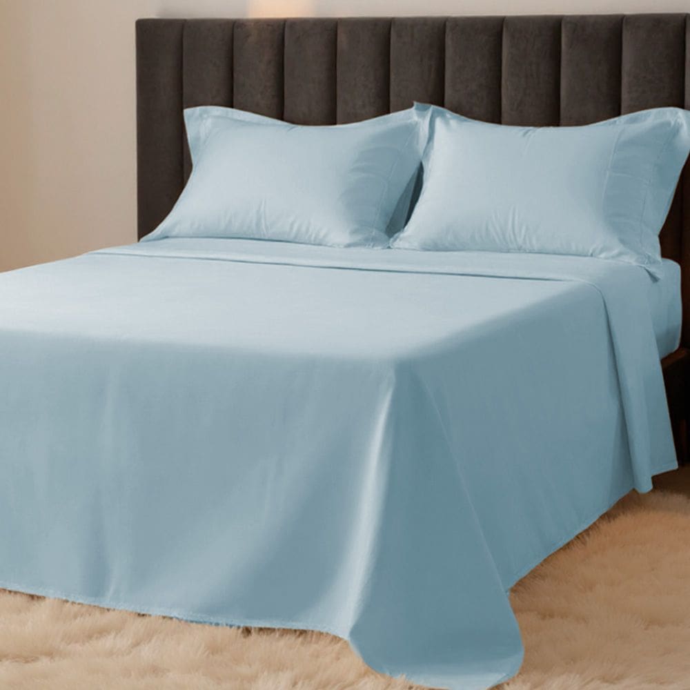 Jogo de Cama King 300 Fios Percal 100% Algodão com Bordado 4 Peças BF Colchões