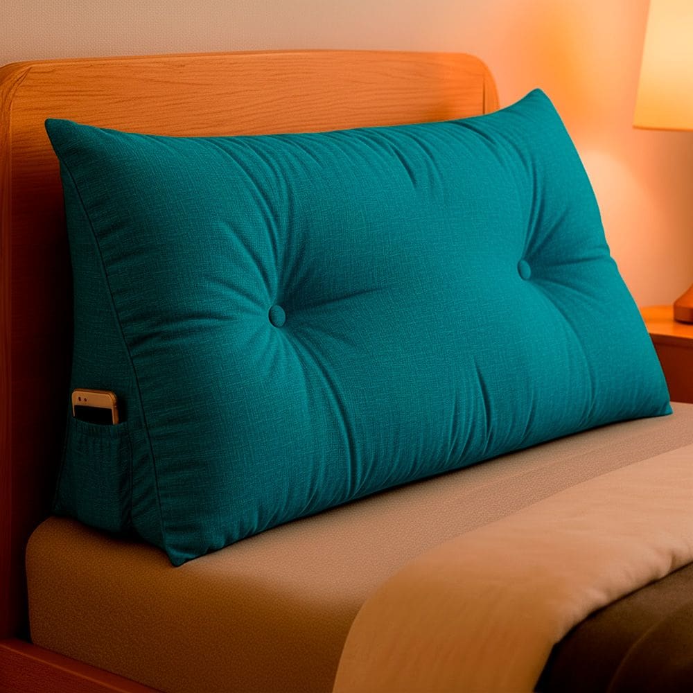 Almofada de Cabeceira Encosto Apoio para Lombar com Bolso Lateral 90x50x20  - BF Colchões