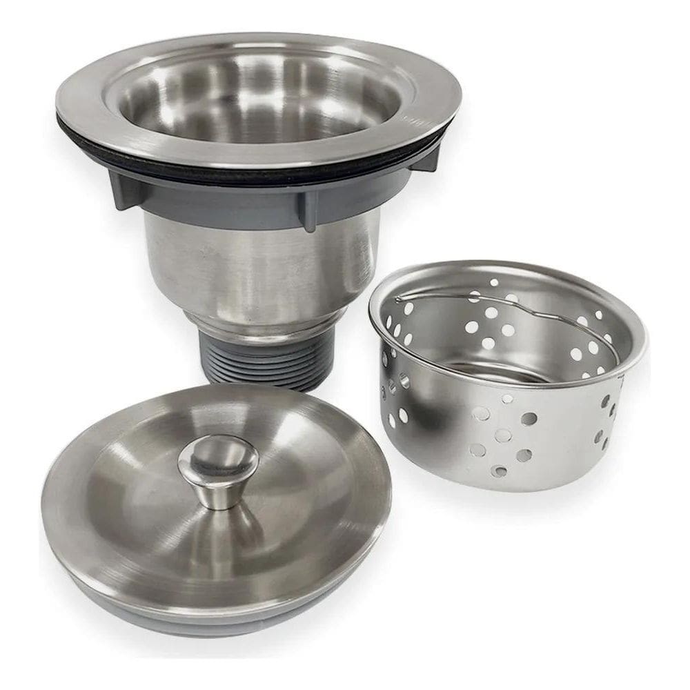 10X Valvula 4 1/2 Ralo Pia Cozinha Inox Escovado Com Cesto