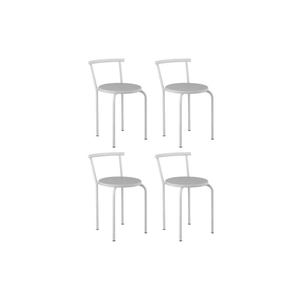 Kit 4 Banqueta De Cozinha 105 4 Uni Branco-courano Branco - Carraro