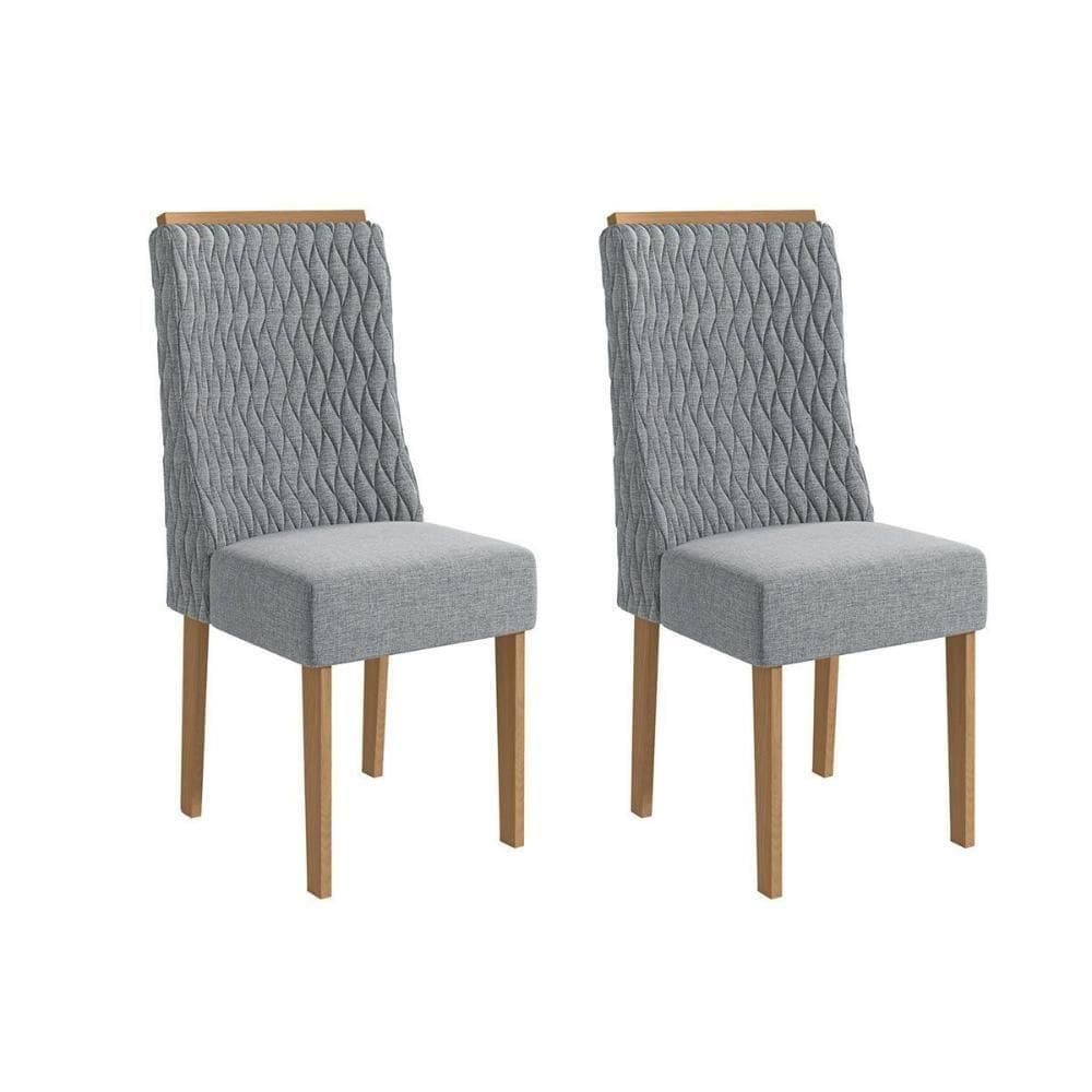 Kit 2 Cadeiras De Cozinha Jasmim 2cad158 Madeirado 2 Un Canela-linho Grafite - Kappesberg