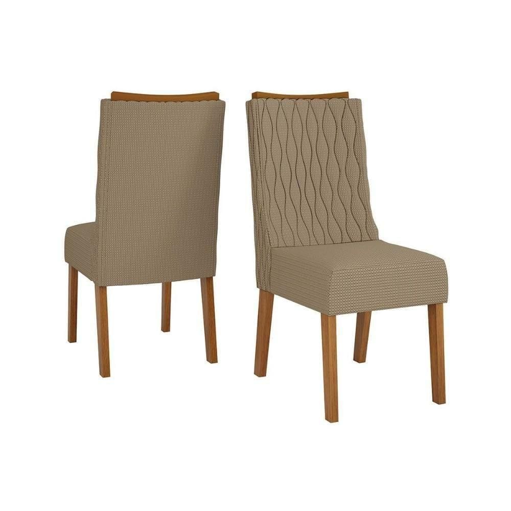 Kit 2 Cadeiras Sala Jantar Jade 2 Un Freijo-linho Bege - Dj Móveis