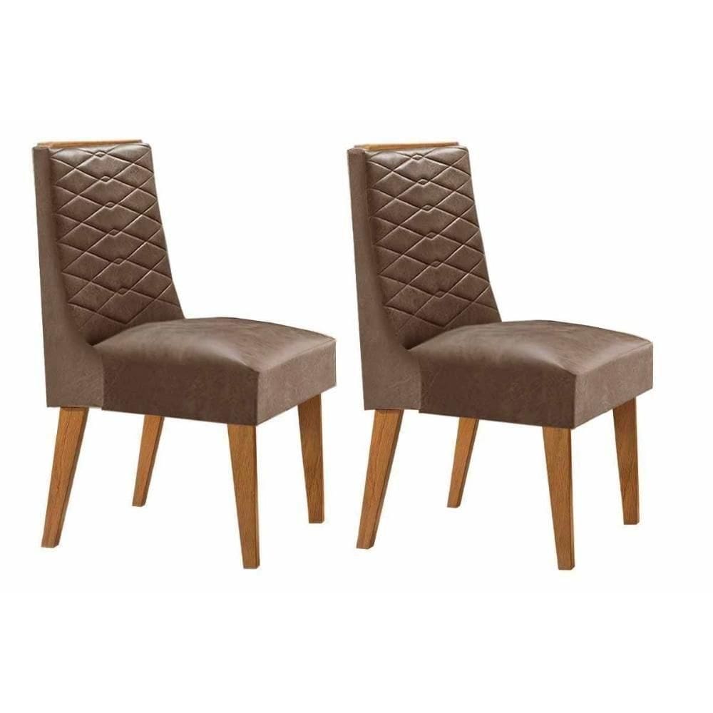 Cadeira De Cozinha Dafne Kit 2 Un Madeira Capuccino-courano Capuccino - Rufato