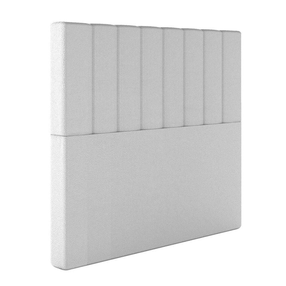 Cabeceira Estofada Casal 140 Cm Esmeralda Corino Branco