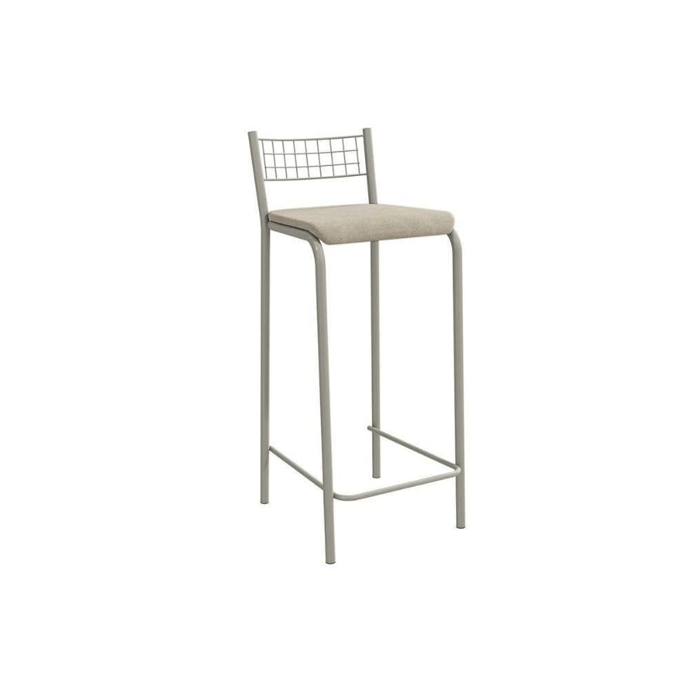 Banqueta De Cozinha Gênova 1b705nk Aço 1 Un Niquel-linho Bege Fendi - Kappesberg