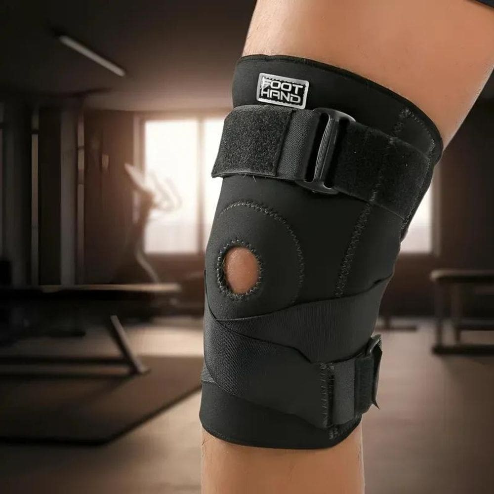 Joelheira Articulada Com Cintas Cruzadas Cor Preto Tamanho M