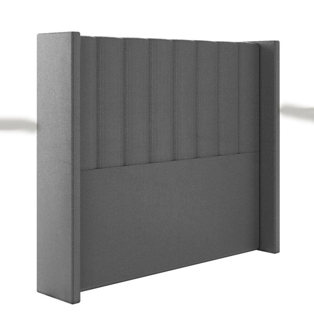 Cabeceira Estofada Casal 140 Cm Turquesa Corino Preto