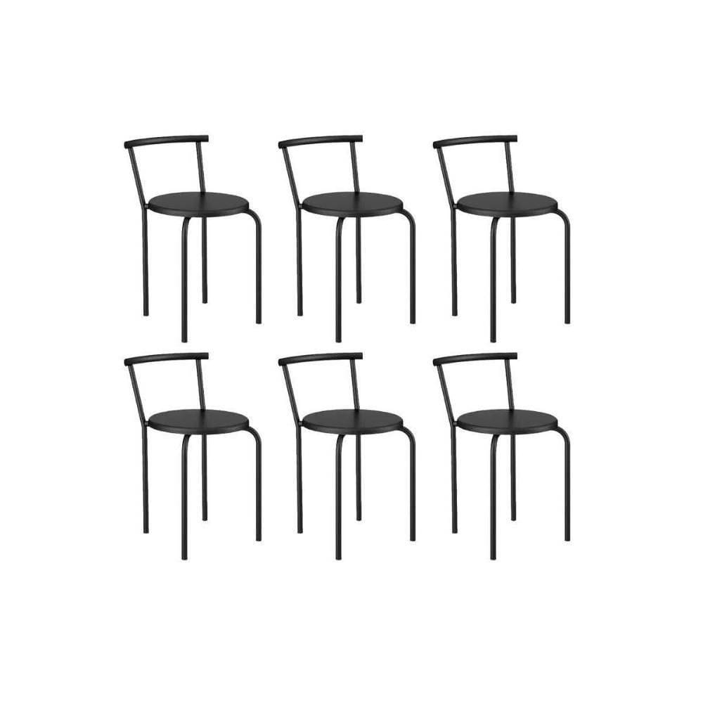Kit 6 Banquetas Sala Jantar 105 6 Uni Preto-courano Preto - Carraro