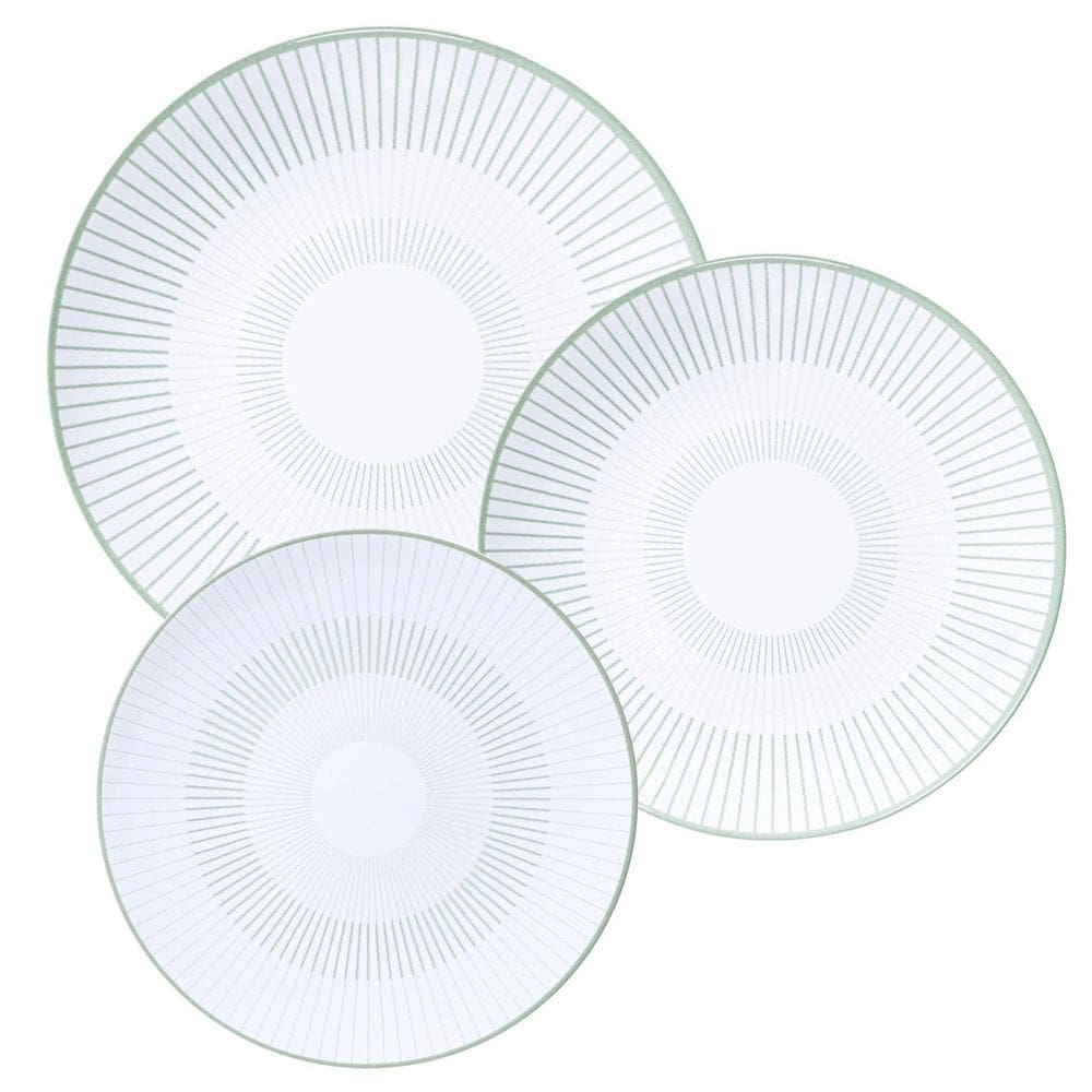 Aparelho De Jantar Jogo Pratos Kit 12 Pçs Porcelana Lineare