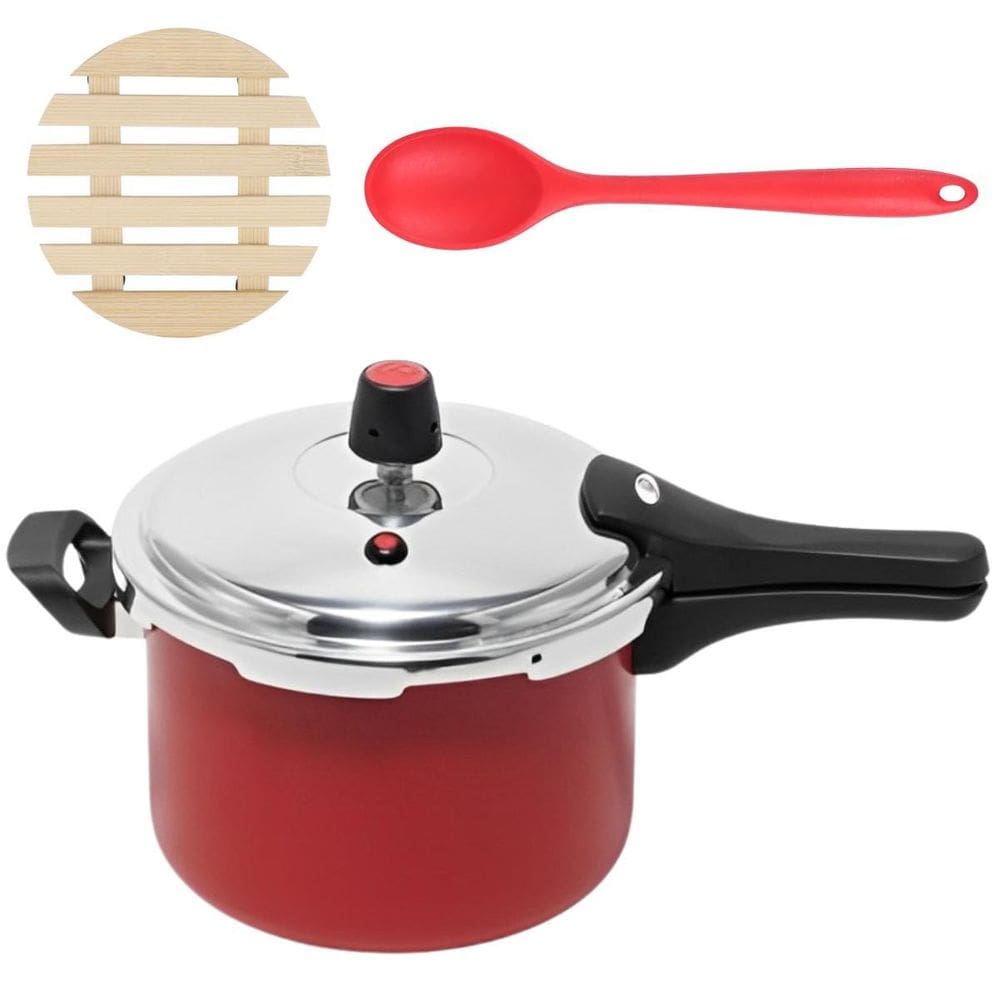Panela Pressão 4,5L Fechamento Externo + Descanso + Colher